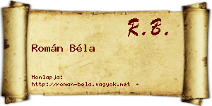 Román Béla névjegykártya